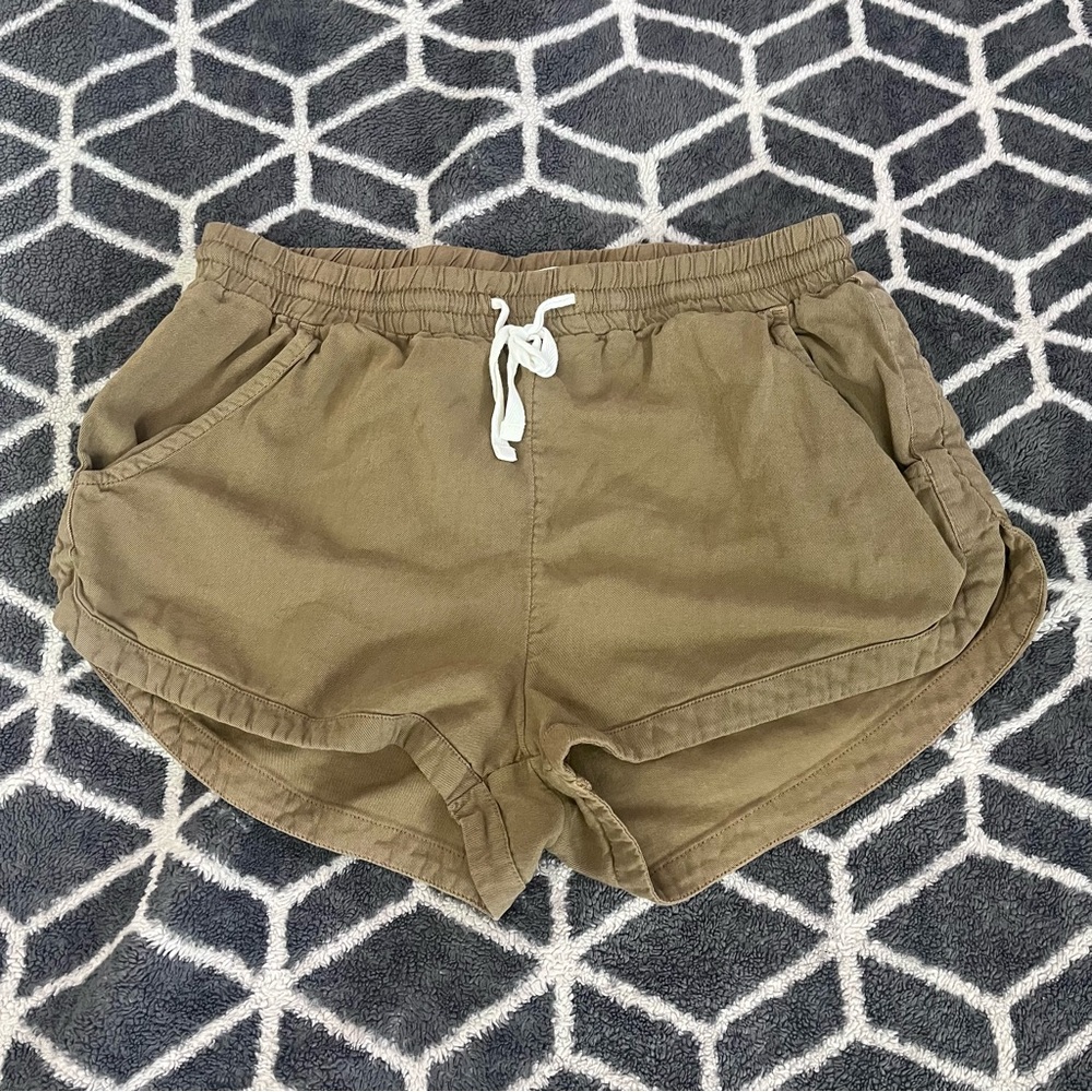 Billabong Tan Elastic Waist Drawstring Shorts Size Small Casual Beach
